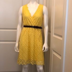 Lace lined yellow dress